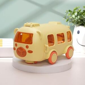 Bus Water Bottle For Kids With Strap, Sipper, & Straw