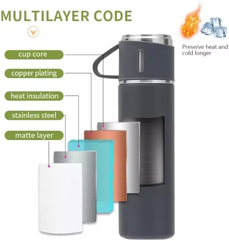 Vacuum flask Steel Insulated Cup Set of 3