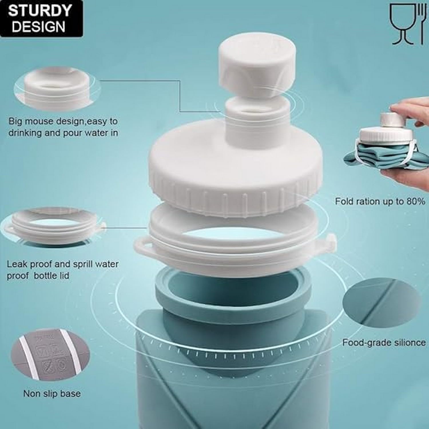 Collapsible Silicone Water Bottle