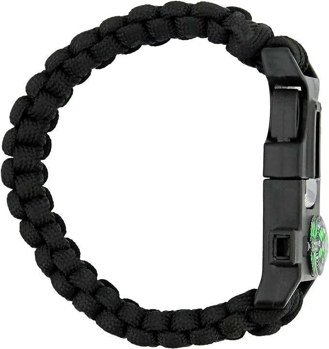 4 in 1 Survival Paracord Bracelet (Black)
