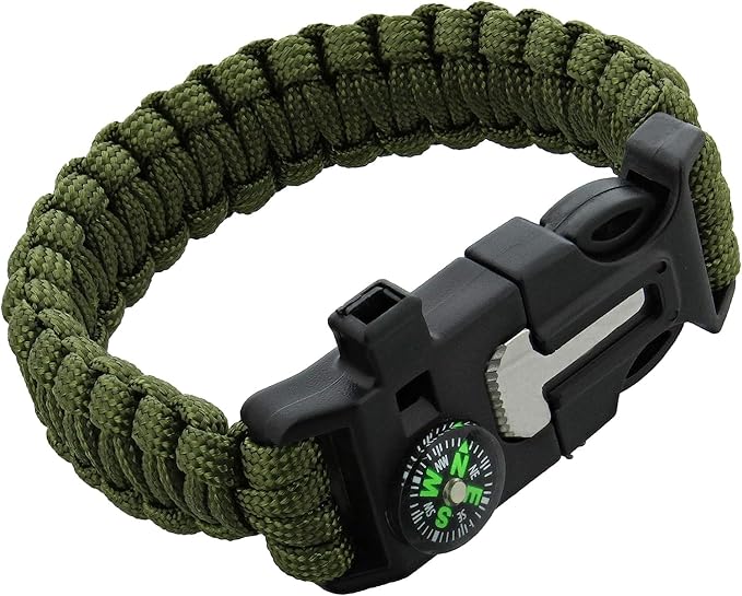 4 in 1 Survival Paracord Bracelet (Army Green)