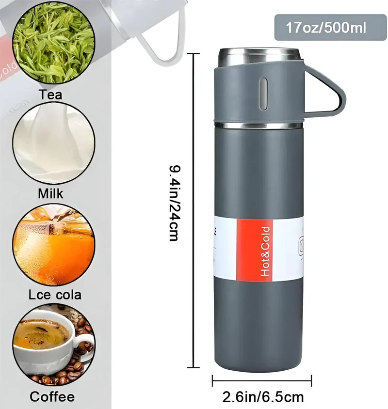 Vacuum flask Steel Insulated Cup Set of 3