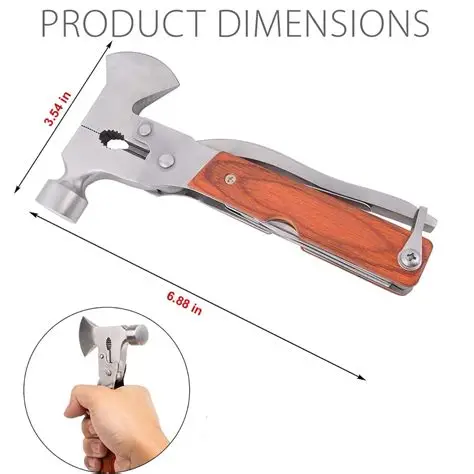 14 in 1 Multi-Functional Pocket Hammer with Cutter Tool Set