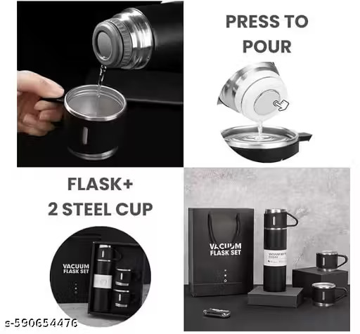 Vacuum flask Steel Insulated Cup Set of 3
