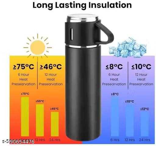 Vacuum flask Steel Insulated Cup Set of 3