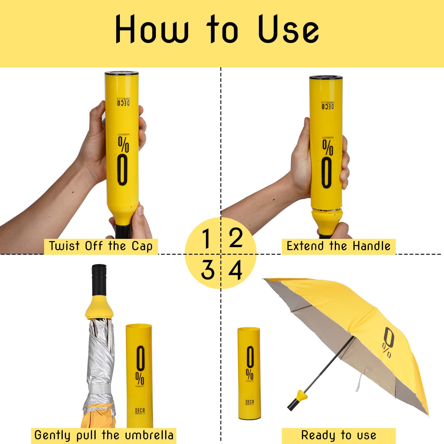 Mini Wine Bottle Umbrella